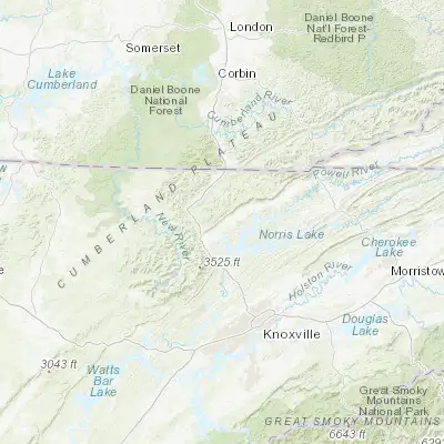 Map showing location of LaFollette (36.382860, -84.119930)
