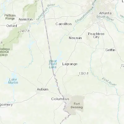 Map showing location of LaGrange (33.039290, -85.031330)