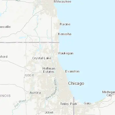 Map showing location of Lake Bluff (42.278910, -87.834240)