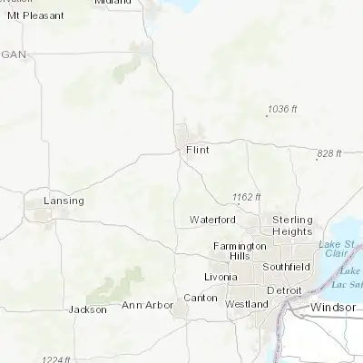 Map showing location of Lake Fenton (42.846140, -83.707730)