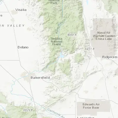 Map showing location of Lake Isabella (35.618010, -118.473140)