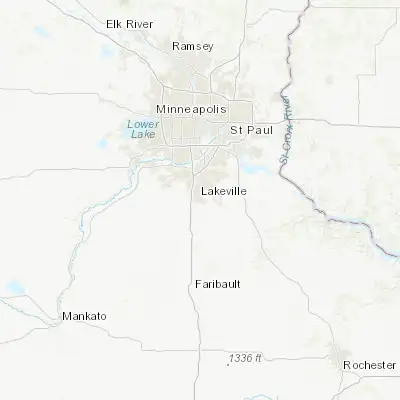 Map showing location of Lakeville (44.649690, -93.242720)