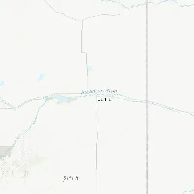 Map showing location of Lamar (38.087230, -102.620750)