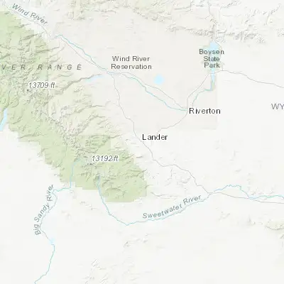Map showing location of Lander (42.833010, -108.730670)