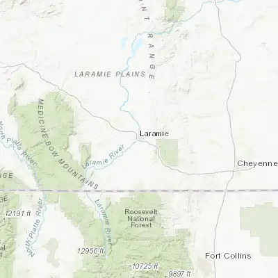 Map showing location of Laramie (41.311370, -105.591100)