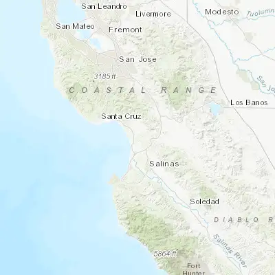 Map showing location of Las Lomas (36.865230, -121.734950)