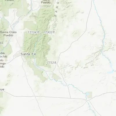 Map showing location of Las Vegas (35.593930, -105.223900)
