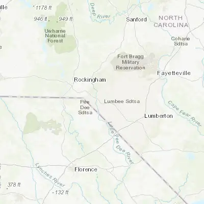 Map showing location of Laurinburg (34.774050, -79.462820)