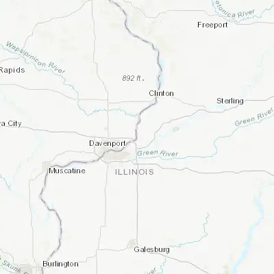 Map showing location of Le Claire (41.598640, -90.343460)