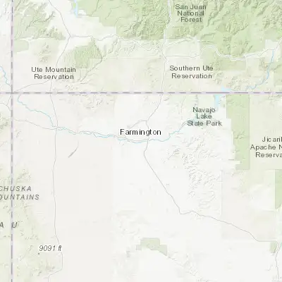 Map showing location of Lee Acres (36.698890, -108.036740)