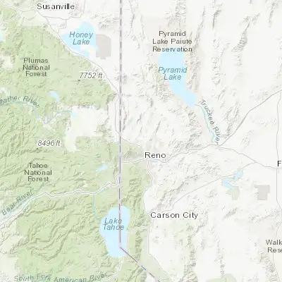 Map showing location of Lemmon Valley (39.636020, -119.843250)