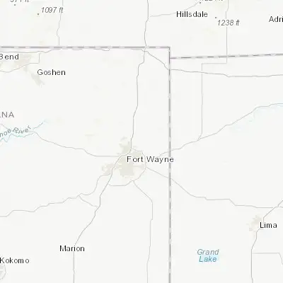 Map showing location of Leo-Cedarville (41.212550, -85.016640)