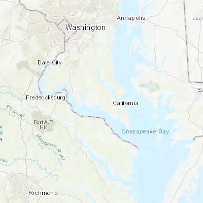 Map showing location of Leonardtown (38.291240, -76.635790)