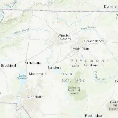 Map showing location of Lexington (35.824030, -80.253380)
