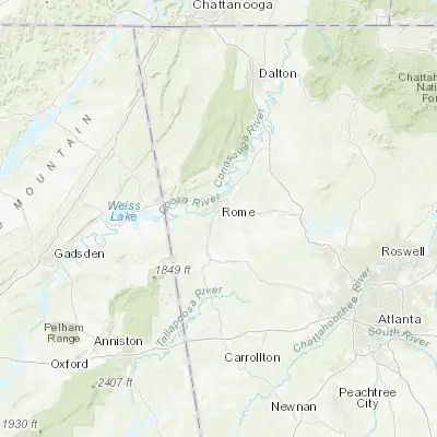 Map showing location of Lindale (34.186760, -85.174670)
