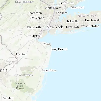 Map showing location of Long Branch (40.304280, -73.992360)