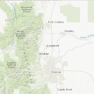 Map showing location of Longmont (40.167210, -105.101930)