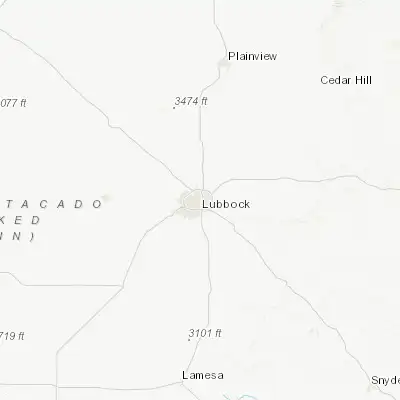Map showing location of Lubbock (33.577860, -101.855170)