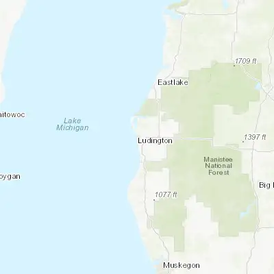 Map showing location of Ludington (43.955280, -86.452580)