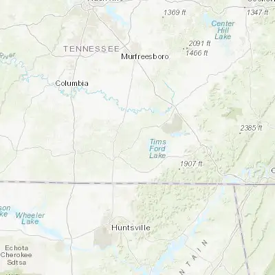 Map showing location of Lynchburg (35.283140, -86.374160)