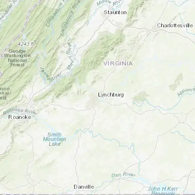 Map showing location of Lynchburg (37.413750, -79.142250)
