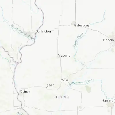 Map showing location of Macomb (40.459210, -90.671800)