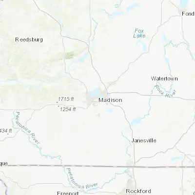 Map showing location of Madison (43.073050, -89.401230)