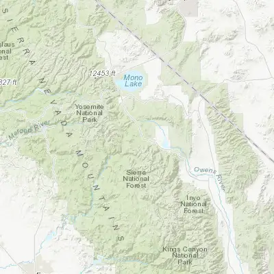 Map showing location of Mammoth Lakes (37.648550, -118.972080)