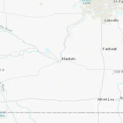 Map showing location of Mankato (44.159060, -94.009150)