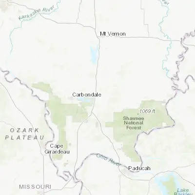 Map showing location of Marion (37.730610, -88.933130)