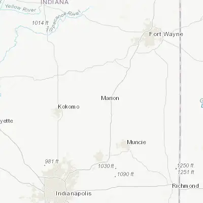 Map showing location of Marion (40.558370, -85.659140)