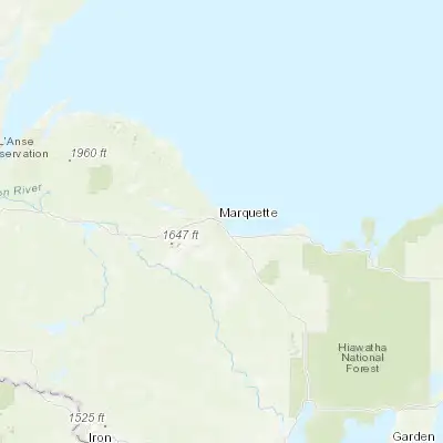 Map showing location of Marquette (46.543540, -87.395420)