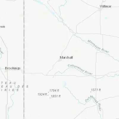 Map showing location of Marshall (44.446900, -95.788350)