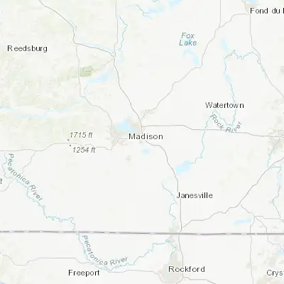 Map showing location of McFarland (43.012500, -89.289840)