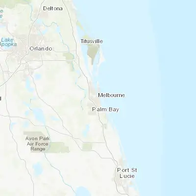 Map showing location of Melbourne (28.083630, -80.608110)