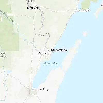 Map showing location of Menominee (45.107760, -87.614270)