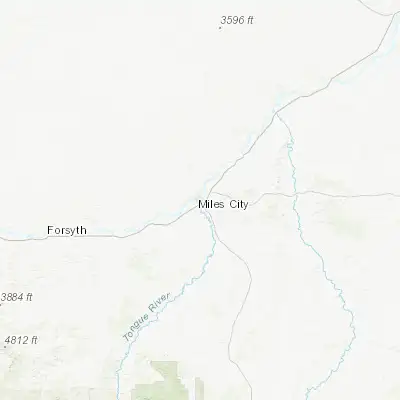 Map showing location of Miles City (46.408340, -105.840560)