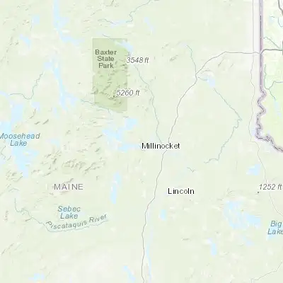 Map showing location of Millinocket (45.657270, -68.709760)