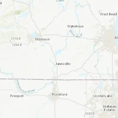 Map showing location of Milton (42.775560, -88.944000)