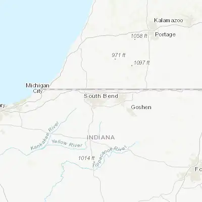 Map showing location of Mishawaka (41.661990, -86.158620)