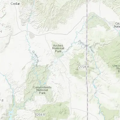 Map showing location of Moab (38.573320, -109.549840)
