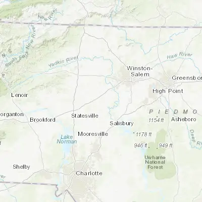 Map showing location of Mocksville (35.894030, -80.561450)