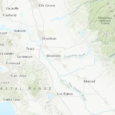 Map showing location of Modesto (37.639100, -120.996880)