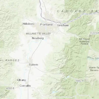 Map showing location of Molalla (45.147340, -122.577030)