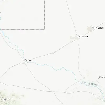 Map showing location of Monahans (31.594300, -102.892650)