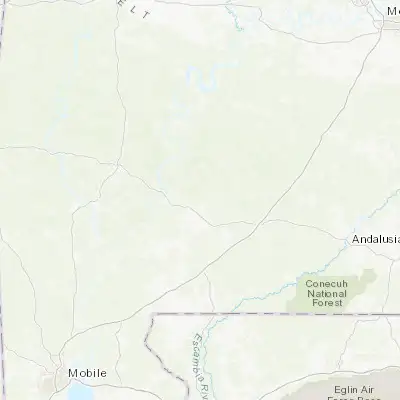Map showing location of Monroeville (31.527940, -87.324710)