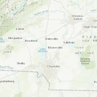 Map showing location of Mooresville (35.584860, -80.810070)