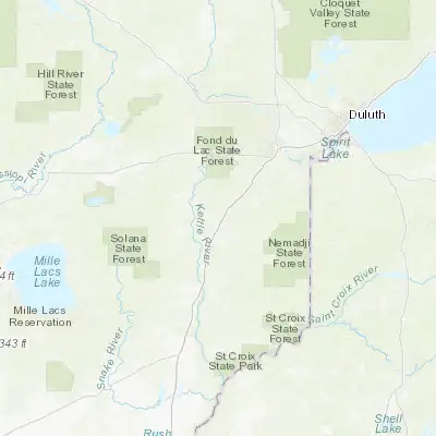 Map showing location of Moose Lake (46.454110, -92.761870)