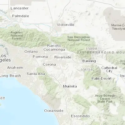 Map showing location of Moreno Valley (33.937520, -117.230590)