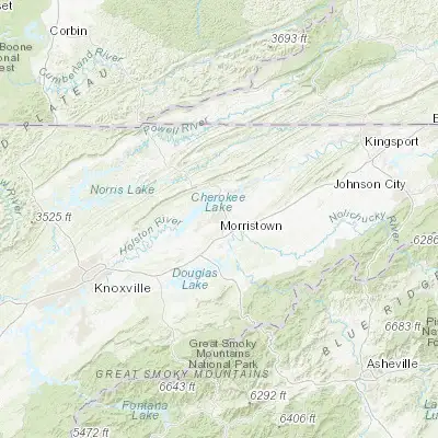 Map showing location of Morristown (36.213980, -83.294890)